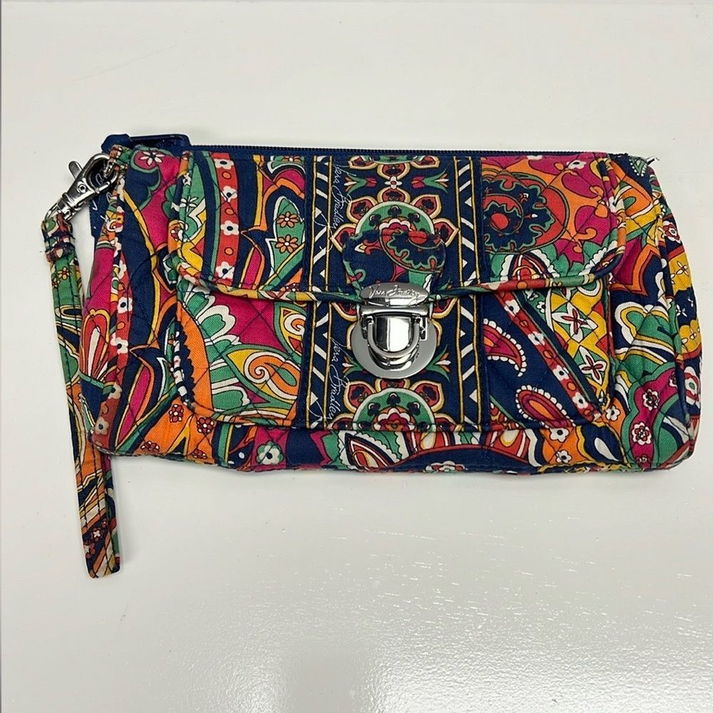 Vera Bradley Quilted Pushlock Wristlet